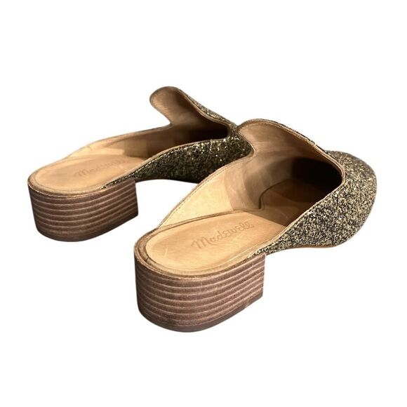 Madewell Shoes 7 1/2 The Willa Loafer Mule Gold Metallic Glitter 7.5 $128 - Picture 4 of 6